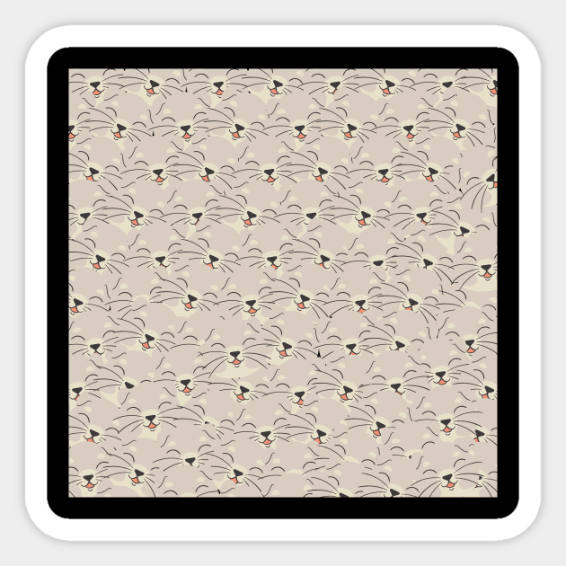 A lot of cat pile pattern gift for cat owner Sticker by CONCEPTDVS